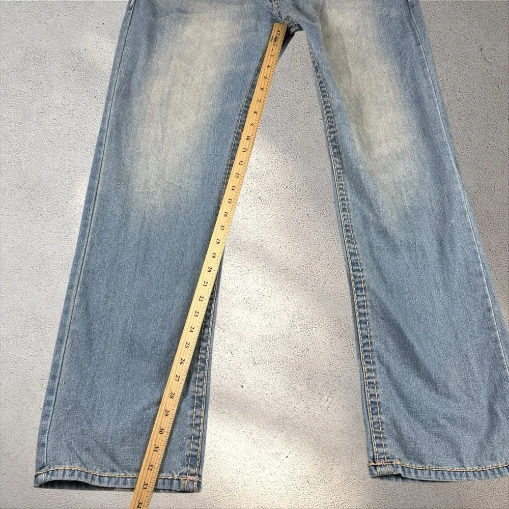True Religion Billy Super T Jeans Mens 40x33 Blue Made‎ USA Distressed Bootcut